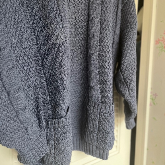 L. L. Bean Vintage Chunky Blue Wool Crew Neck Sweater EUC - Picture 1 of 6